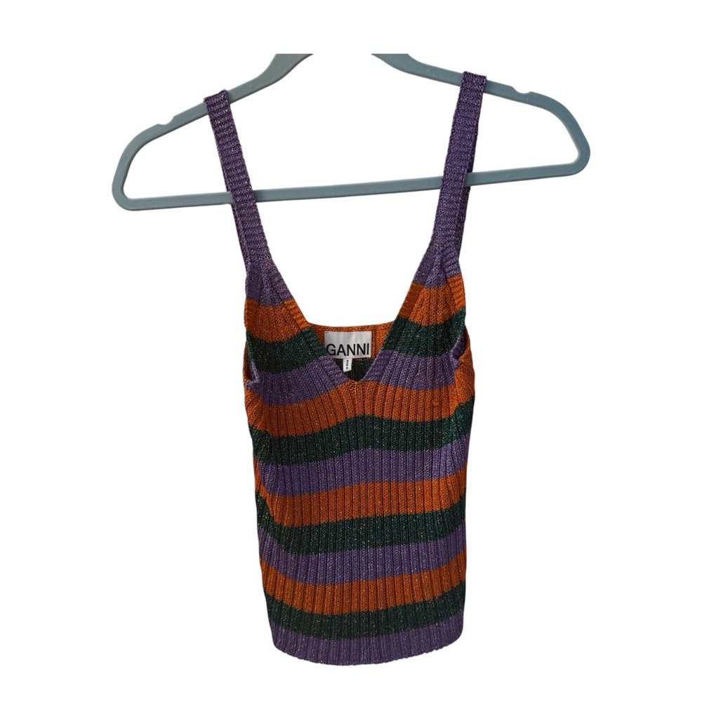 Ganni Multicolor Striped Knit Top